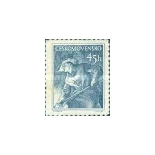 1 عدد تمبر سری پستی مشاغل - 45h - چک اسلواکی 1954