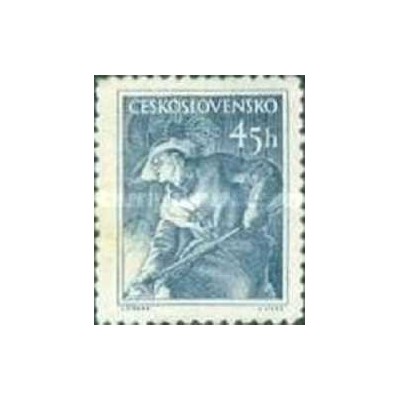 1 عدد تمبر سری پستی مشاغل - 45h - چک اسلواکی 1954