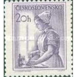 1 عدد تمبر سری پستی مشاغل - 20h - چک اسلواکی 1954