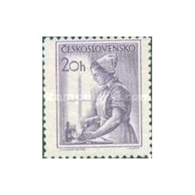 1 عدد تمبر سری پستی مشاغل - 20h - چک اسلواکی 1954