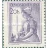 1 عدد تمبر سری پستی مشاغل - 20h - چک اسلواکی 1954