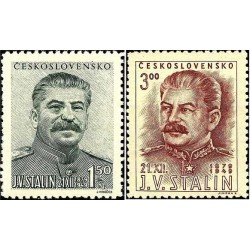 2 عدد تمبر هفتادمین سالگرد تولد جوزف استالین - چک اسلواکی 1949 قیمت 10.5 دلار