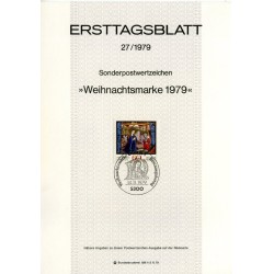 برگه اولین روز انتشار تمبر کریسمس - جمهوری فدرال آلمان 1979