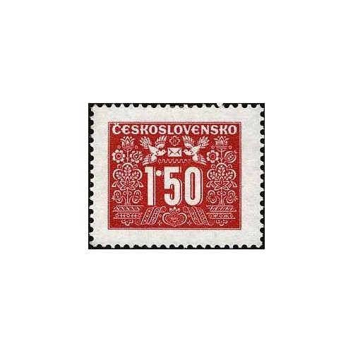 1 عدد تمبر سری پستی تمبرهای سررسید پستی - 1.5K- چک اسلواکی 1948