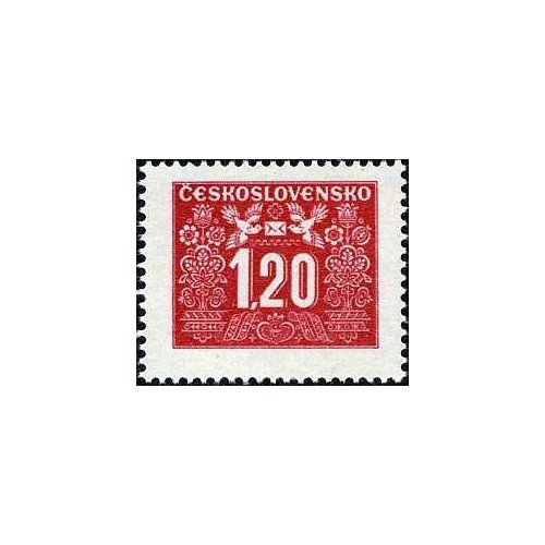 1 عدد تمبر سری پستی - تمبرهای سررسید پستی - 1.2K- چک اسلواکی 1946
