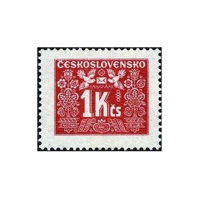 1 عدد تمبر سری پستی - تمبرهای سررسید پستی - 1K- چک اسلواکی 1946