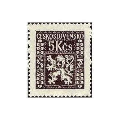1 عدد تمبر سری پستی تمبر رسمی - نشان رسمی - 5K- چک اسلواکی 1947