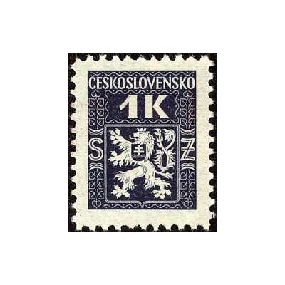 1 عدد تمبر سری پستی تمبر رسمی - نشان رسمی - 1K- چک اسلواکی 1945