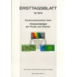 برگه اولین روز انتشار تمبر برندگان جایزه نوبل - جمهوری فدرال آلمان 1979