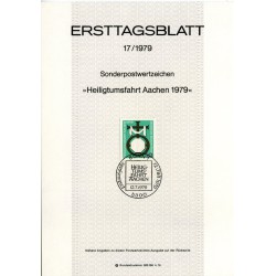 برگه اولین روز انتشار تمبر دین - جمهوری فدرال آلمان 1979