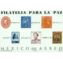 سونیرشیت پست هوایی - نمایشگاه تمبر بین آمریکایی EXFILMEX '74، مکزیکو سیتی - مکزیک 1974