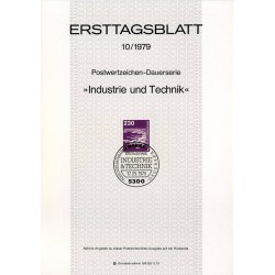 برگه اولین روز انتشار تمبر سری پستی صنعت و تکنیک - 230 - جمهوری فدرال آلمان 1979