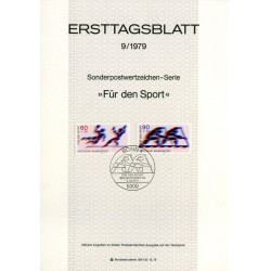 برگه اولین روز انتشار تمبرهای ورزشی - جمهوری فدرال آلمان 1979