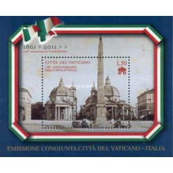 مینی شیت صد و پنجاهمین سالگرد اتحاد ایتالیا  - واتیکان 2011 ارزش روی شیت 1.5 یورو