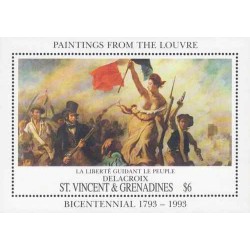 مینی شیت دویستمین سالگرد موزه لوور  - گرندین سنت وینسنت 1993 قیمت 5.3 دلار
