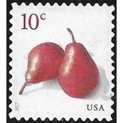 1 عدد تمبر سری پستی میوه ها- گلابی قرمز - خودچسب - آمریکا 2017