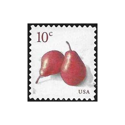 1 عدد تمبر سری پستی میوه ها- گلابی قرمز - خودچسب - آمریکا 2017