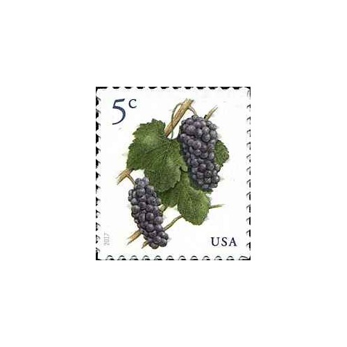 1 عدد تمبر سری پستی میوه ها- انگور - خودچسب - آمریکا 2017