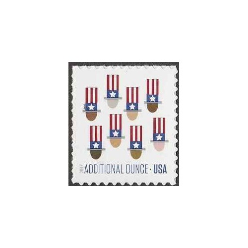 1 عدد تمبر سری پستی - کلاه عمو سام - خودچسب - آمریکا 2017