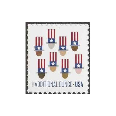 1 عدد تمبر سری پستی - کلاه عمو سام - خودچسب - آمریکا 2017