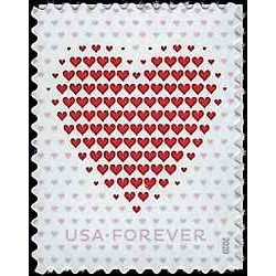 1 عدد تمبر ساخته شده از قلبها - خودچسب - آمریکا 2020