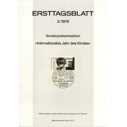 برگه اولین روز انتشار تمبر سال جهانی کودک  - جمهوری فدرال آلمان 1979