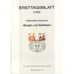 برگه اولین روز انتشار تمبر سری پستی کاخ ها و قلعه ها - 20 و 210  - جمهوری فدرال آلمان 1978