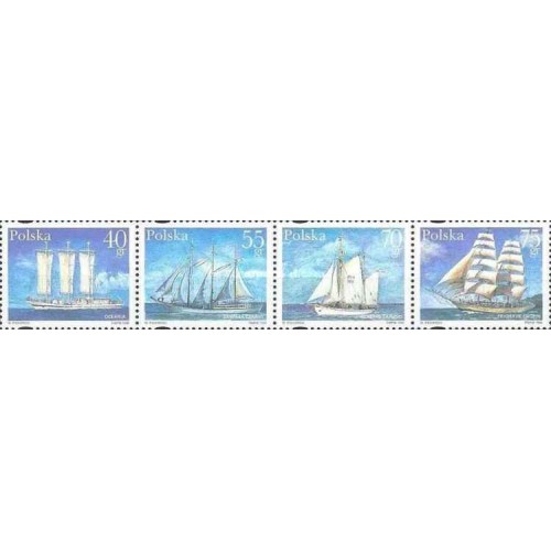 4 عدد تمبر قایق های تفریحی اقیانوسی لهستان - B- لهستان 1996