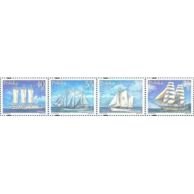 4 عدد تمبر قایق های تفریحی اقیانوسی لهستان - B- لهستان 1996