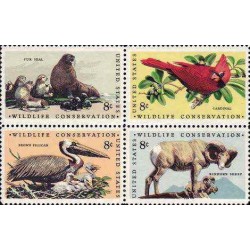 4 عدد تمبر حفاظت از حیات وحش - B- آمریکا 1972