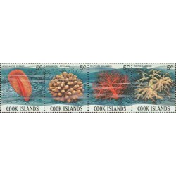 4 عدد تمبر مرجان ها - 5c - B - جزایر کوک 1980