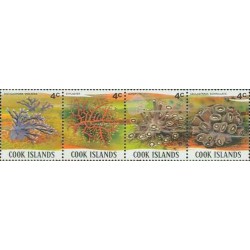 4 عدد تمبر مرجان ها - 4c - B - جزایر کوک 1980