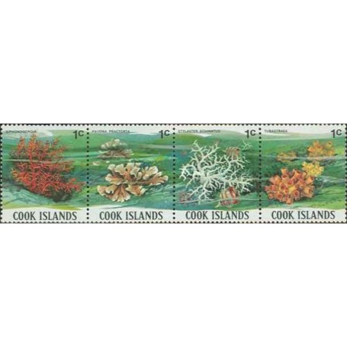 4 عدد تمبر مرجان ها - 1c - B - جزایر کوک 1980