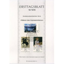 برگه اولین روز انتشار تمبرهای نقاشی - اکسپرسیونیسم - جمهوری فدرال آلمان 1978