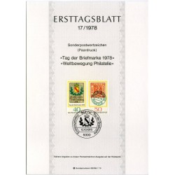 برگه اولین روز انتشار تمبر روز تمبر - جمهوری فدرال آلمان 1978