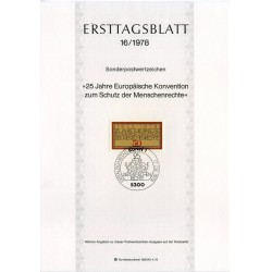 برگه اولین روز انتشار تمبر حمایت از حقوق بشر - جمهوری فدرال آلمان 1978