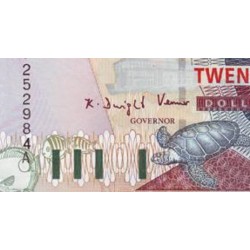 اسکناس 20 دلار - تصویر ملکه الیزابت دوم - کارائیب شرقی 2003 پسوند سریال A