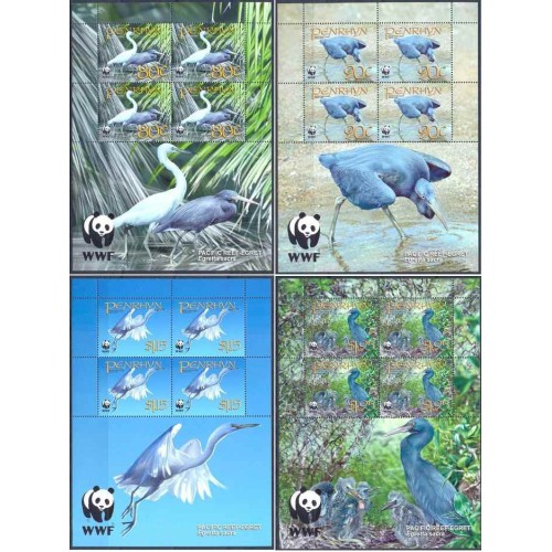 4 عدد مینی شیت WWF - پرندگان - حواصیل ریف اقیانوس آرام - پنرین 2008 قیمت 27 دلار 4 عدد مینی شیت WWF - پرندگان - حواصیل ریف اقیانوس آرام - پنرین 2008 قیمت 27 دلار