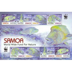 مینی شیت WWF - ماهی هامپهد راس  - ساموا 2006 قیمت 11 دلار
