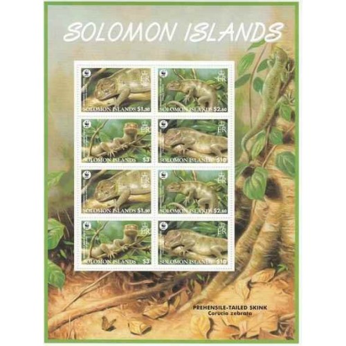 مینی شیت WWF - مارمولک ها -جزایر سلیمان 2006 قیمت 8.5 دلار