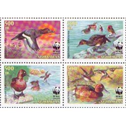 4 عدد تمبر اردک فروجین - WWF - آذربایجان 2000