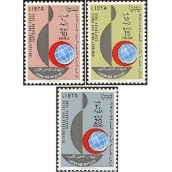 3 عدد تمبر صدمین سالگرد صلیب سرخ بین المللی - لیبی 1963