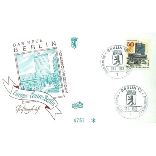 پاکت مهر روز تمبر برلین جدید - 60 - B - برلین آلمان 1965 پاکت مهر روز تمبر برلین جدید - 60 - B - برلین آلمان 1965