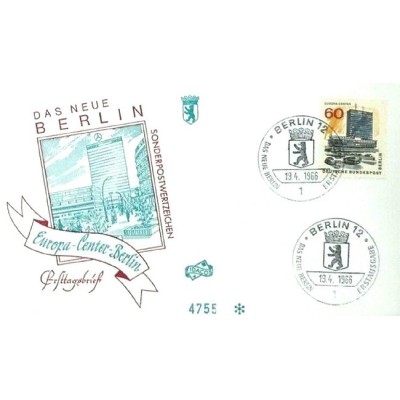 پاکت مهر روز تمبر برلین جدید - 60 - B -  برلین آلمان 1965