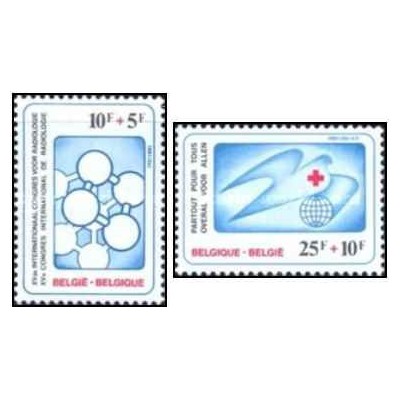 2 عدد تمبر صلیب سرخ - بلژیک 1981