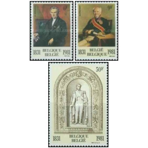 3 عدد تمبر شخصیتهای تاریخی - بلژیک 1981