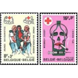 2 عدد تمبر صلیب سرخ - بلژیک 1979