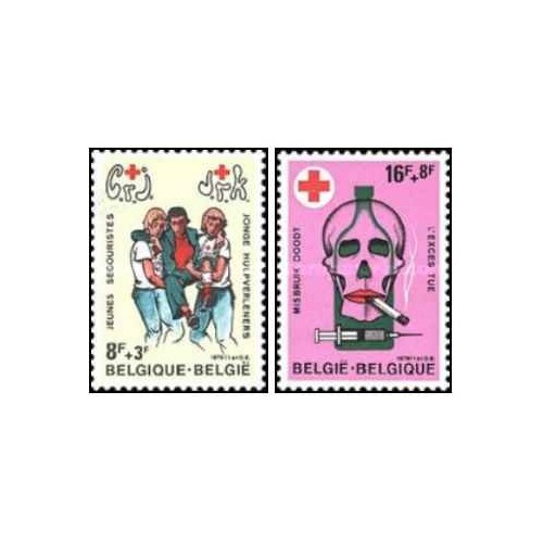 2 عدد تمبر صلیب سرخ - بلژیک 1979 2 عدد تمبر صلیب سرخ - بلژیک 1979