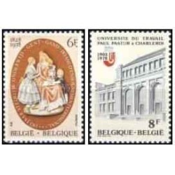 2 عدد تمبر سالگردها - بلژیک 1978