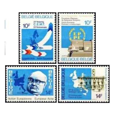 4 عدد تمبر قراردادهای جدید اروپایی - بلژیک 1978